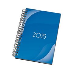 AGENDA ANUAL ZAMBERETTI WIRE-O ONDA ESPIRAL 2025 AZUL