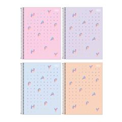 CADERNO 1/4 ESPIRAL 80 FOLHAS CAPA DURA HAPPY TILIBRA