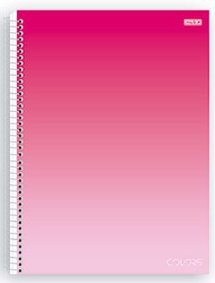 CADERNO 01X1 ESPIRAL 80 FOLHAS CAPA DURA COLORS ROSA SD