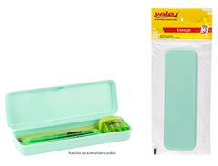 ESTOJO ESCOLAR WALEU PLASTICO PLUS VERDE PASTEL