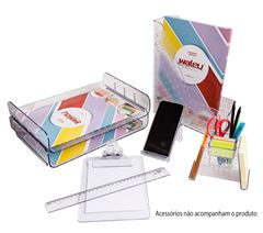 KIT HOME OFFICE COM 7 PECAS WALEU CRISTAL