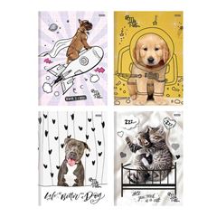 CADERNO 1/4 BROCHURA CAPA DURA 80 FOLHAS MY PETS 25 ANIMATIVA