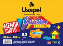 PAPEL CRIATIVO COLOR 120G 32X23 32 FOLHAS USAPEL