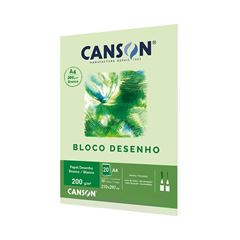 BLOCO CANSON DESENHO 20 FOLHAS A4 200G BRANCO