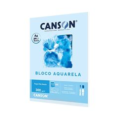 BLOCO CANSON A4 300G 12 FOLHAS AQUARELA BRANCO