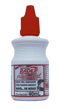 TINTA REABASTECEDORA 40ML QUADRO BRANCO VERMELHA RADEX