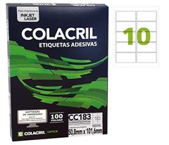 ETIQUETA INKJET+LASER COLACRIL 100 FOLHAS CC183 / 6183