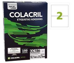 ETIQUETA INKJET+LASER COLACRIL 100 FOLHAS CC186