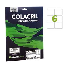 ETIQUETA INKJET+LASER COLACRIL 25 FOLHAS CC284 / 6284