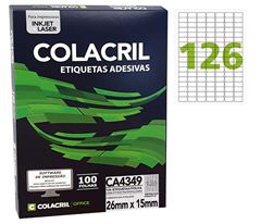 ETIQUETA INKJET+LASER COLACRIL 100 FOLHAS CA4349 / A4349