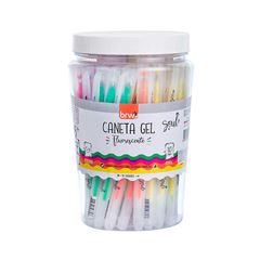 CANETA GEL BRW FLUORESCENTE 1.0 COM 5 CORES SORTIDAS