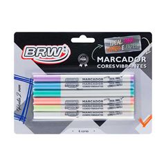 CANETA HIDROGRAFICA BRW ESPECIAL CORES VIBRANTES COM 6 CORES