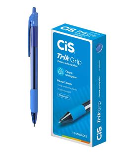 CANETA ESFEROGRAFICA CIS TRIK 1.0 AZUL