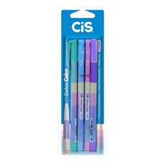 CANETA ESFEROGRAFICA CIS DOLCE COLOR 0.5 COM 4 CORES SORTIDAS