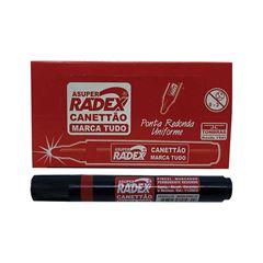 MARCADOR PERMANENTE RADEX PONTA REDONDA RECARREGAVEL VERMELHO