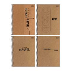 CADERNO 01X1 ESPIRAL 80 FOLHAS CAPA DURA COLEG KRAFTWORK 25 TILIBRA