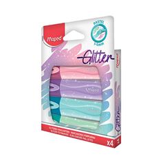 CANETA MARCA TEXTO MAPED TONS PASTEL COM 4 GLITER