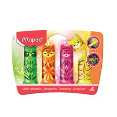 CANETA MARCA TEXTO MAPED FLUO PEPS MINI COM 4 SORTIDO