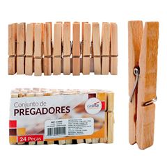 PRENDEDOR PARA ROUPA MADEIRA COM 24 CX082 IMPORIENT