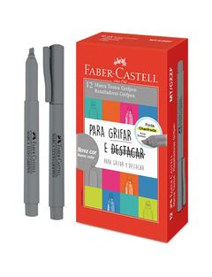 CANETA MARCA TEXTO FABER GRIFPEN CINZA