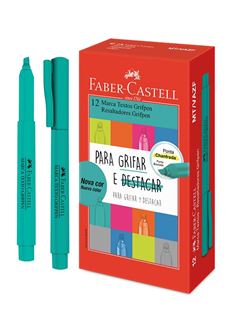 CANETA MARCA TEXTO FABER GRIFPEN VERDE AGUA