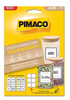 ETIQUETA PARA POTE PIMACO 68X70MM 3 FOLHAS A5 MANTIMENTOS