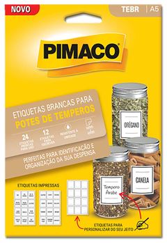 ETIQUETA PARA POTE PIMACO 50X40MM 3 FOLHAS A5 TEMPEROS