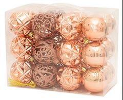 BOLA PLASTICA DECORADA 6CM COM 24 WINCY MISTA ROSE GOLD