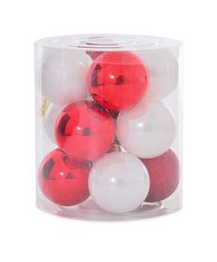 BOLA PLASTICA LISA 5CM COM 12 WINCY MISTA VERMELHO/BRANCO