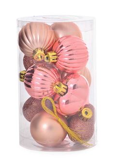 BOLA PLASTICA LISA 4CM COM 11 WINCY HEART ROSE GOLD