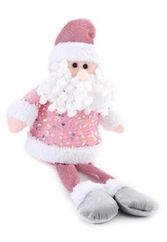 ENFEITE BONECO PAPAI NOEL 38CM WINCY QUARTZO ROSA