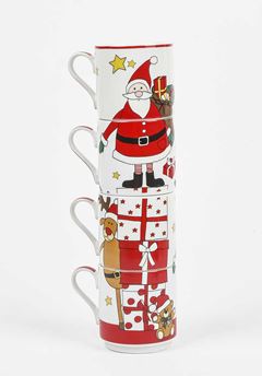 CANECA PORCELANA WINCY 275ML 4 PECAS PAPAI NOEL