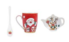 CANECA PORCELANA WINCY 300ML KIT CHA NATAL