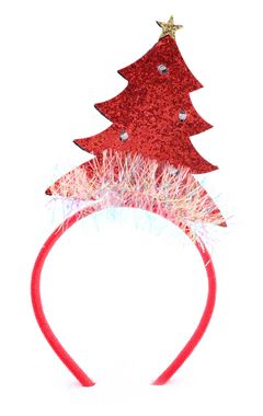 TIARA DECORADA WINCY 12X26CM ARVORE NATAL 4 LEDS SORTIDO