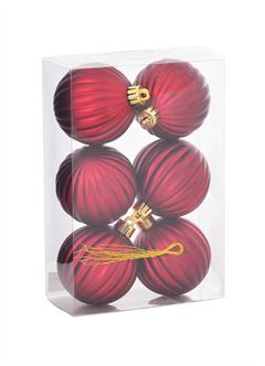 BOLA PLASTICA DECORADA 6CM COM 6 WINCY CALABAZA VERMELHO