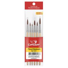 KIT CONDOR PINCEL ARTISTICO REDONDO COM 6