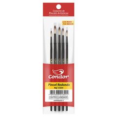 KIT CONDOR PINCEL ARTISTICO REDONDO COM 5