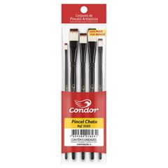 KIT CONDOR PINCEL ARTISTICO CHATO COM 5