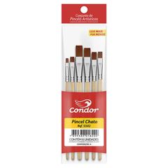 KIT CONDOR PINCEL ARTISTICO CHATO COM 6