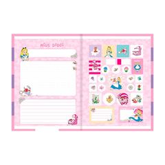 CADERNO 1/4 BROCHURA CAPA DURA 80 FOLHAS ALICE 25 ANIMATIVA