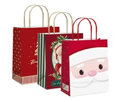 SACOLA PAPEL CROMUS 32X26,5X13CM G NATAL SORTIDA