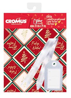 SACO METALIZADO 60X90 NATAL CROMUS KIT UM FELIZ NATAL