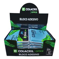 RECADO ADESIVO COLACRIL 76X102 COM 100 FOLHAS AZUL NEON