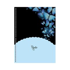 CADERNO CAPA DURA ESPIRAL 01X1 80 FOLHAS PAPILIO 25 ANIMATIVA