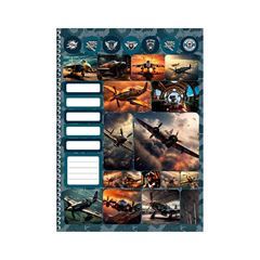 CADERNO CAPA DURA ESPIRAL 01X1 80 FOLHAS AIR ATTACK 25 ANIMATIVA