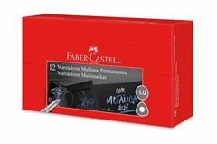 MARCADOR PERMANENTE MULTIUSO FABER METALICA AZUL