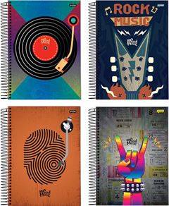 CADERNO 01X1 ESPIRAL 80 FOLHAS CAPA DURA SOUL MUSIC JANDAIA