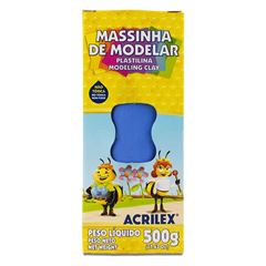 MASSA MODELAR ROLO 500G ACRILEX AZUL TURQUESA