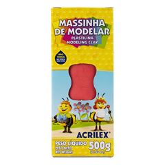 MASSA MODELAR ROLO 500G ACRILEX VERMELHO FOGO