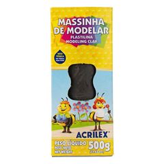 MASSA MODELAR ROLO 500G ACRILEX PRETA